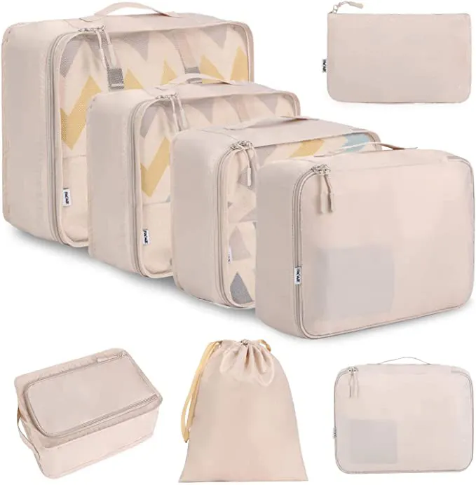 2022 New Designer Personal Wholesale Travel Organizer Luggage Packing Organizers 8 Set Packing Cubes For Travel Accessories
