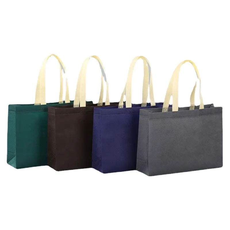 カスタム印刷されたロゴが付いた低Moq環境にやさしい再利用可能な不織布食料品ショッピングトートバッグ