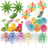 Parapluie boisson pics haute qualité couleurs tropicales assorties cure-dents de fête pour cocktails cure-dents parapluie écologique