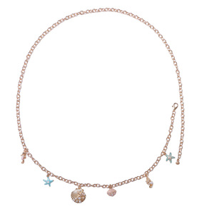 สร้อยคาดเอวสไตล์โบฮีเมียนประดับเปลือกหอยและดาวทะเลสีทอง สำหรับวันพักผ่อนริมชายหาด - Product Image 4