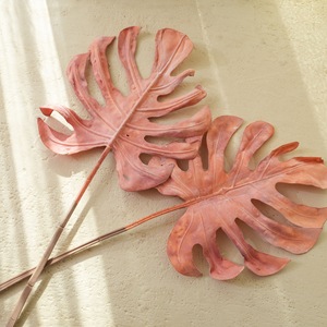 ใบมอนสเตอร่าประดิษฐ์ CallaFloral ของตกแต่งพลาสติกสำหรับบ้าน งานแต่งงาน สีเหลือง สีส้ม สีเขียวกาแฟ รุ่น CL40112 - Product Image 2