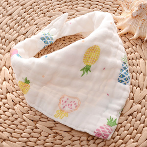 8 couches 100% coton biologique Bandana bavoirs doux et absorbant Triangle pour garçons et filles Écharpe carrée et mouchoirs - Product Image 4