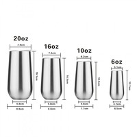 Gobelet à vin fantaisie de 6 oz, double paroi en acier inoxydable, thermos avec couvercle, isolation thermique, écologique, 6 à 12 heures