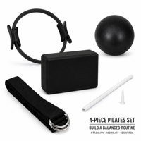 Lot de 4 pièces pour le yoga et l'entraînement : Anneau de fitness, Mini ballon de Pilates, Bloc de yoga en EVA, Ceinture de yoga avec anneau en D, Logo personnalisé pour la maison et le studio