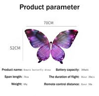 Drone Papillon Bionique RC avec Lumières LED, Télécommande et Batterie – Kit pour Mariages et Événements