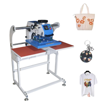 Presse à chaud pneumatique neuve 2 postes pour sublimation, encre UV/solvant, imprimante DTF à plat - Impression de t-shirts, garantie 1 an