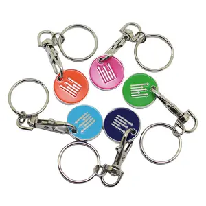 Hot Sale Promotional Wholesale Cheap Custom Metal Supermarket Shopping Cart Token Coin Keychain