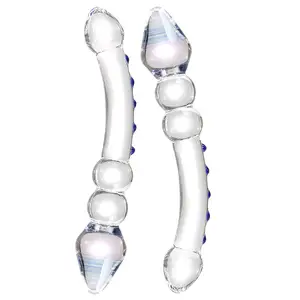 Dildo de vidro de cristal para masturbação feminino, plugue anal para estimulação da vagina, brinquedo sexual - Product Image 1