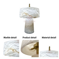 Lampe de table moderne en marbre espagnol, style designer haut de gamme, dôme personnalisé, pour bureau et salon, alimentation par batterie DC