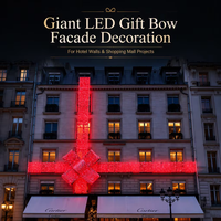 Décorations de Noël géantes personnalisables en LED avec paillettes, nœuds décoratifs pour les murs d'hôtels, centres commerciaux, boîtes cadeaux 3D, maisons