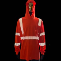 Chemises de travail de sécurité réfléchissantes à manches longues haute visibilité avec capuche et bandes segmentées pour les équipes de toiture en extérieur