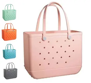 Promotion Gift For Women Custom Fashion Ladies Handbags Large Rubber Waterproof Summer Diagonal Bogg Bag