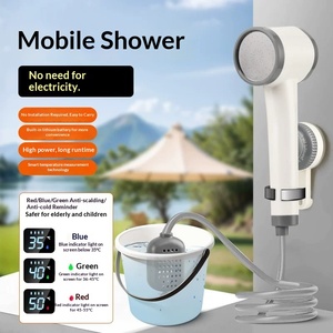 Douche murale portable auto-amorçante électrique en plastique ABS blanc, design moderne <span class=keywords><strong>et</strong></span> épuré, pour extérieur <span class=keywords><strong>et</strong></span> dortoir, série Heavenly King Guard - Product Image 4