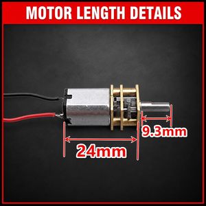 <span class=keywords><strong>Moteur</strong></span> à engrenages DC N20 3V-6V, mini <span class=keywords><strong>moteur</strong></span> <span class=keywords><strong>électrique</strong></span> avec boîte de vitesses entièrement métallique, faible vitesse, faible régime pour la robotique DIY, voiture RC - Product Image 3
