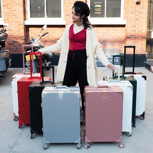 กระเป๋าเดินทางโครงอะลูมิเนียมสีโรสโกลด์ 24 นิ้ว ล้อหมุนได้ ทนทาน สำหรับผู้หญิง สีพื้น ล็อคได้ - Product Image 2