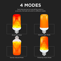 Ampoule LED à effet de flamme DC12V, simulation de feu vacillant, E26/E27, 4 modèles d'effets de feu dynamiques, ampoule pour Halloween, Noël, fête