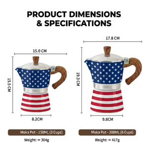 Cafetière Moka Kingze OEM/ODM personnalisée avec logo imprimé, 3/6 tasses, en aluminium, pour expresso sur cuisinière, avec motifs - Product Image 5