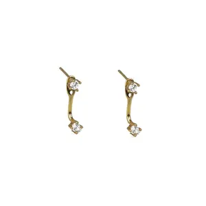 2022 Fashion Jewelry 925 Sterling Silver Stud Earrings Minimalist Small Diamond Gold Stud Earrings for Women Wholesale