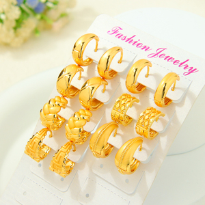 Pendientes de Aro Geométricos de Latón de Lujo para Novia, Chapados en Oro de 21k, Antideslustre, Joyería para Mujer para Fiestas - Product Image 5