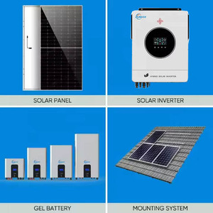 Kit de panneaux solaires domestiques avec panneaux photovoltaïques monocristallins en silicium de 3 kW, 5 kW, 10 kW, stockage sur batterie lithium-ion et contrôleur MPPT - Product Image 2