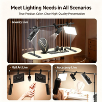 Lumière d'appoint de photographie de bureau pour streaming en direct, idéale pour la photographie de natures mortes culinaires, blanc chaud 3500K, projecteur en plastique