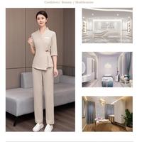 Ensemble d'uniformes de spa élastiques de qualité supérieure personnalisables, vêtements de travail extensibles et respirants pour soins des pieds, salon de beauté, aspect professionnel