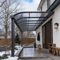 Auvent de terrasse personnalisé en aluminium et polycarbonate, auvent de véranda résistant aux fortes charges de neige, abri d'entrée extérieur imperméable et anti-UV pour villa
