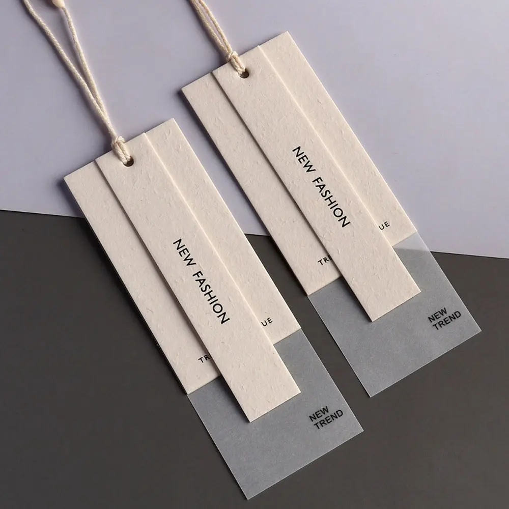 Fabrieksopdruk Logo Kleding Hangtags Met Aangepaste Logo Luxe Swing Tags Set String Papieren Kleding Hang Tags