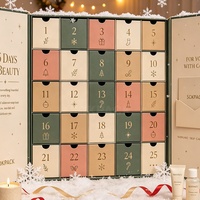 Calendrier de l'Avent de Luxe Personnalisé 25 Jours – Coffret Cadeau en Carton Rigide Double Porte, Matériaux Recyclés, Écologique, pour Cosmétiques