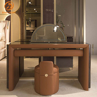 Coiffeuse moderne et minimaliste italienne de haute qualité, coiffeuse en bois, table de toilette avec miroir
