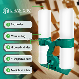 Nuevo Colector de Polvo Industrial de Doble Bolsa LHCNC para Plantas de Manufactura, Alta Productividad, 7.5kW, 90kg, para Trabajos en Madera - Product Image 5