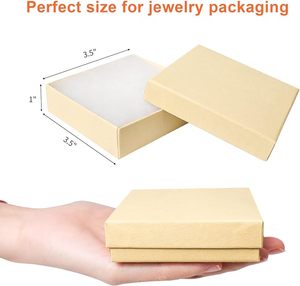 Tùy chỉnh sang trọng Kraft vuông các tông hộp đồ trang sức bông đầy bao bì trường hợp có nắp đậy cho đám cưới sinh nhật Valentines - Product Image 2