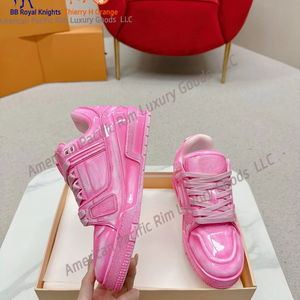 Chaussures de sport décontractées de luxe pour hommes, style couple tendance, en cuir véritable, baskets de marche et de course - Product Image 4