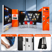 Stand modulaire personnalisé avec panneaux LED, comptoir de stockage, design visuel, logo, stand d'exposition pour lancement