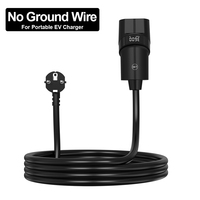 Adaptateur de chargeur EV sans mise à la terre avec câble de 3 mètres, solution de mise à la terre pour VE, 16A 3,6kW, portable