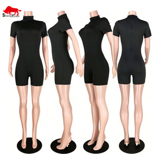 Maßgeschneiderter Damen-Jumpsuit <span class=keywords><strong>Romper</strong></span> Biker-Shorts-Set Outfit Frauen Bodycon Einteiler Jumpsuit - Product Image 4