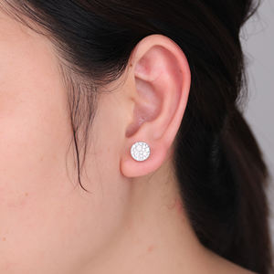 Lujo 18K oro sólido directo de fábrica de alta calidad diamante Natural hermosos pendientes de tuerca entrega rápida regalo de cumpleaños para mujer - Product Image 2