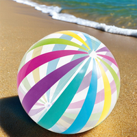 Nouveau design, ballon de plage gonflable de 40 cm, rayures colorées, points, personnalisé, jouets gonflables transparents pour enfants, ballon de plage