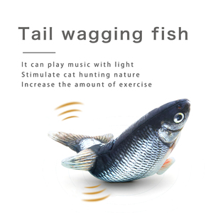 2020 new design Amazon hot selling Funny USB Charging Interactive Stuffed Plush Fish <span class=keywords><strong>Cat</strong></span> Toy Electric Moving Floppy Fish <span class=keywords><strong>Cat</strong></span> Toy - Product Image 2