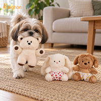 Jouets pour chiens Kinghon en peluche polyester, petits, mignons, avec son, imprimé dessin animé, doux, durables, pour l'intérieur, pour la dentition quotidienne et les jeux de rapport