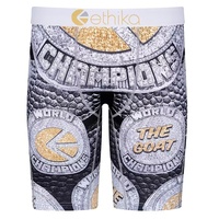 Caleçons Boxers Homme Streetwear Américain Personnalisés en Gros avec Logo ODM, en Soie Glacée Tricotée, Séchage Rapide, Imprimés, Longueur Étendue