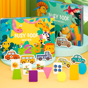Livre d'activités Montessori pour enfants, jouets éducatifs, dossier d'activités sensorielles préscolaires, livre silencieux en feutre 3D avec autocollants - Product Image 2