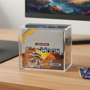 Estuche de exhibición de acrílico transparente para tarjetas Pokémon Sun & Moon, estante de almacenamiento de escritorio preensamblado, ligero y moderno. - Product Image 1