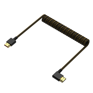 Câble spiralé ultra mince 8K hz 48Gbps 4K 120Hz 3D 1080P 90 degrés à angle droit <span class=keywords><strong>Mini</strong></span> <span class=keywords><strong>HDMI</strong></span> Micro <span class=keywords><strong>HDMI</strong></span> mâle vers <span class=keywords><strong>HDMI</strong></span> 2.1 mâle - Product Image 2