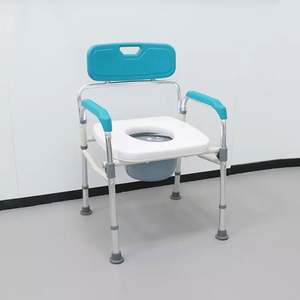 2 in 1 Aluminum Frame Detachable Foldable Disabled Bath Seat Adjustable <strong>Elderly</strong> Commode <strong>Chair</strong> Without Wheel - Product Image 2
