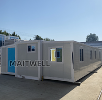 Maison conteneur moderne extensible et personnalisable de 20 pieds, toilettes portables préfabriquées, maisons pliantes préfabriquées, villa extérieure 3 en 1