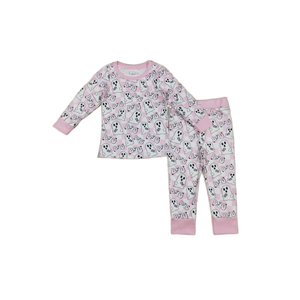 ชุดเดรสสำหรับพิธีชำระล้างสำหรับเด็กหญิงตัวเล็กๆชุดเดรสผ้าฝ้ายแขนยาวพิมพ์ลายน่ากลัวสีชมพู - Product Image 1