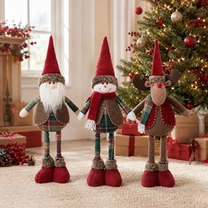 Venta al por mayor <span class=keywords><strong>de</strong></span> fábrica: Muñeco <span class=keywords><strong>de</strong></span> peluche telescópico <span class=keywords><strong>de</strong></span> <span class=keywords><strong>Navidad</strong></span> con piernas retráctiles, sombrero alto, Papá Noel, muñeco <span class=keywords><strong>de</strong></span> nieve, reno, figura decorativa para festividades 2026 - Product Image 2