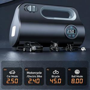 משאבת אוויר ניידת לצמיגי רכב עם מד לחץ אוויר, 12V, חומר ABS, ניפוח מהיר ומדחס - Product Image 1
