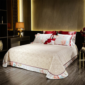 럭셔리 퀸 킹 사이즈 니트 사계절 침구 세트 이불 커버 침대 시트 - Product Image 4